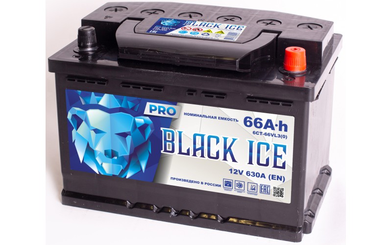 Автомобильный аккумулятор BLACK ICE Pro 6СТ-66.0 VL
