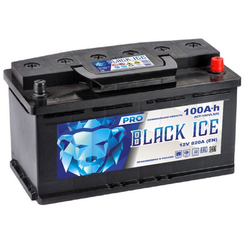 Автомобильный аккумулятор BLACK ICE Pro 6СТ-100.0 VL