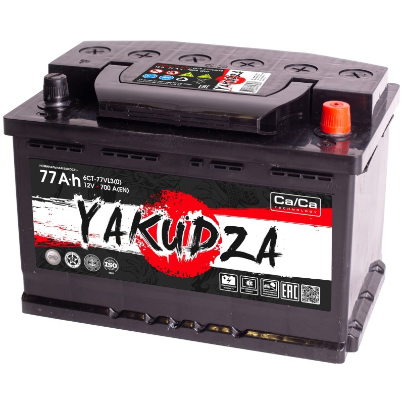 Автомобильный аккумулятор YAKUDZA 6СТ-77.0 VL