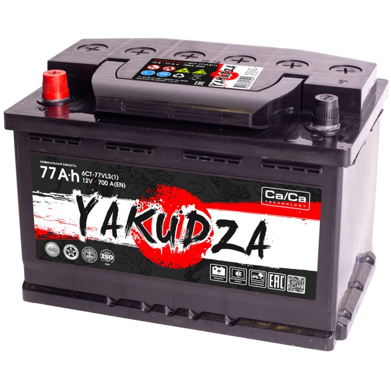 Автомобильный аккумулятор YAKUDZA 6СТ-77.1 VL