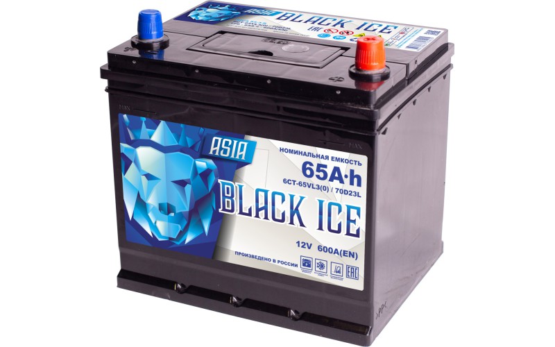 Автомобильный аккумулятор BLACK ICE Pro ASIA 70D23L 65Ah