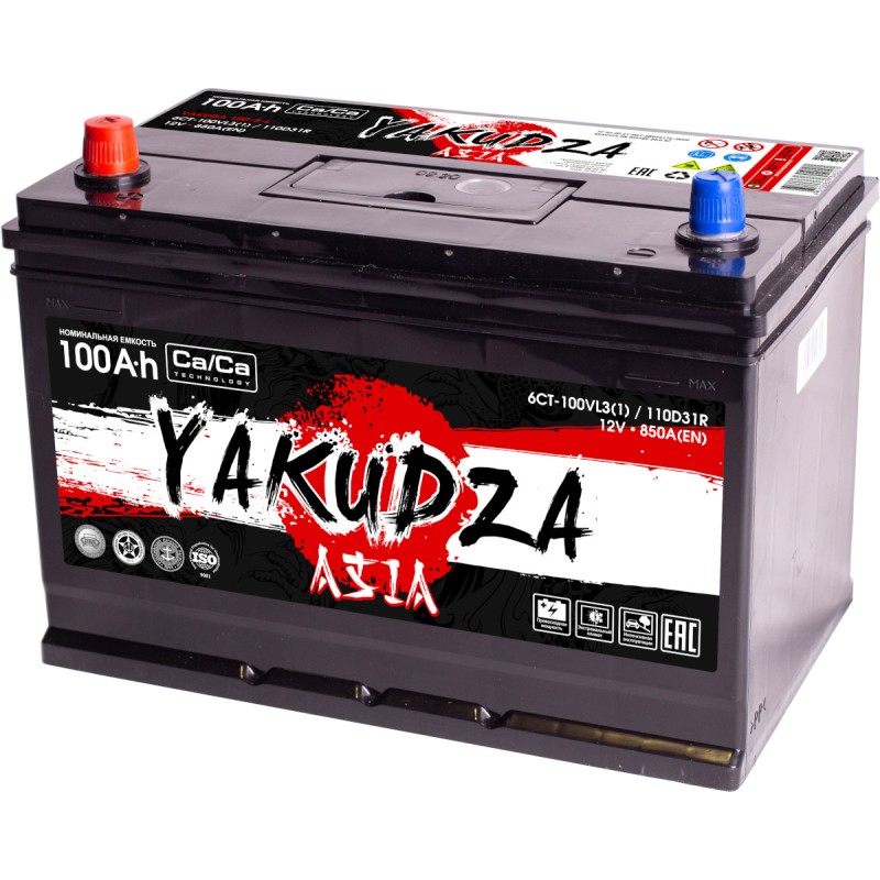 Автомобильный аккумулятор YAKUDZA ASIA 110D31R 100Ah
