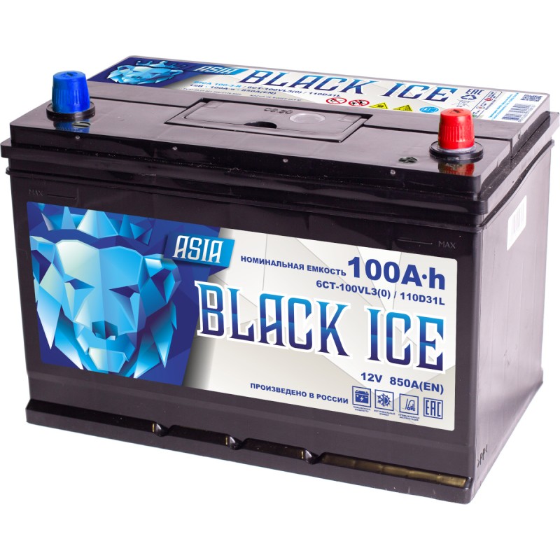 Автомобильный аккумулятор BLACK ICE Pro ASIAo 110D31L 100Ah