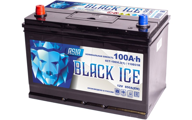 Автомобильный аккумулятор BLACK ICE Pro ASIAo 110D31R 100Ah