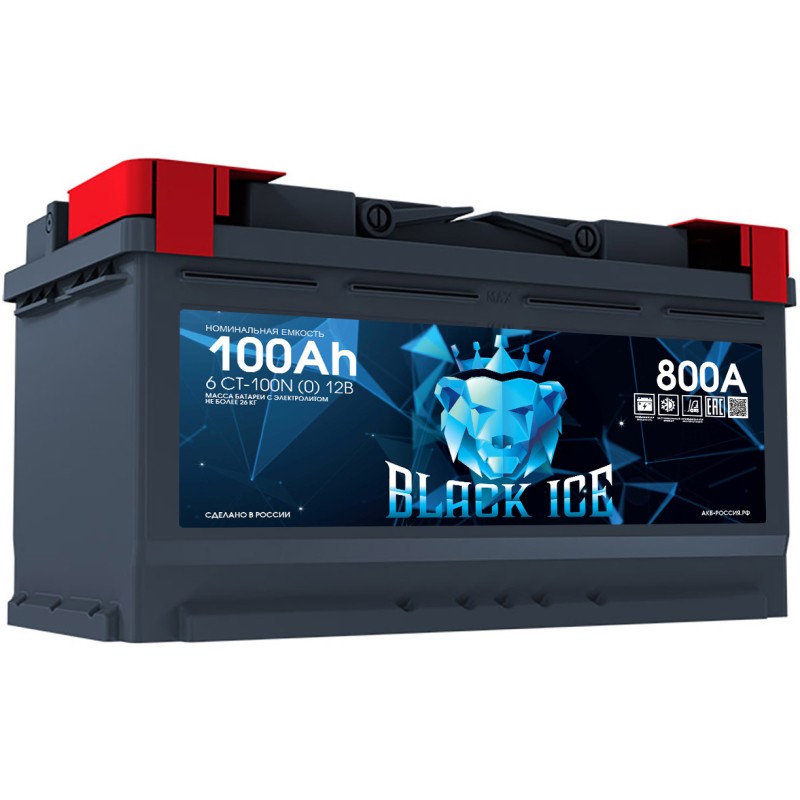 Аккумулятор BLACK ICE CLASSIC 6СТ-100.0 обратная полярность - BI10001