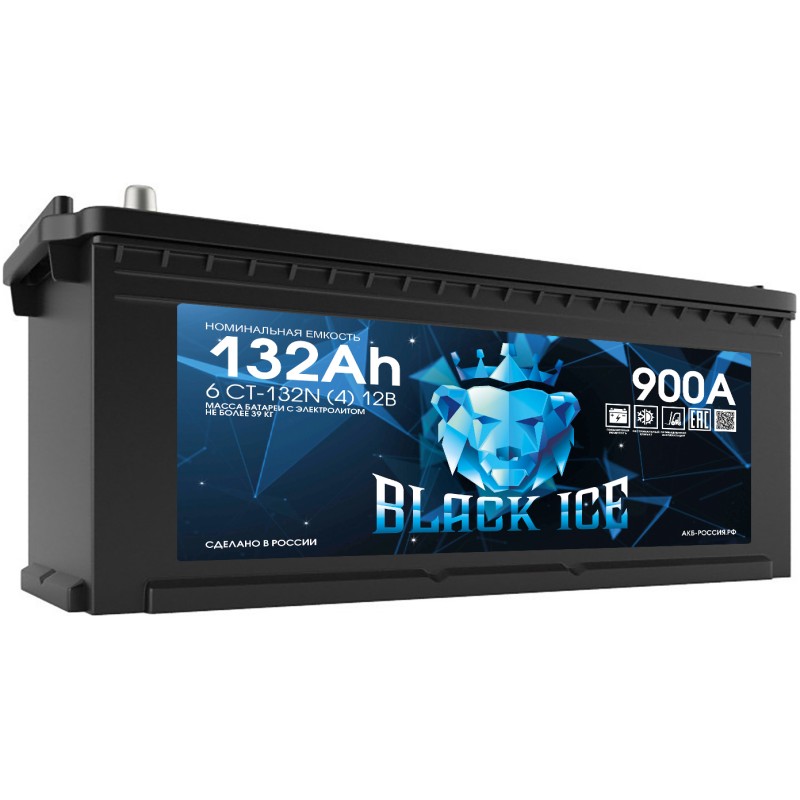 Аккумулятор BLACK ICE CLASSIC 6СТ-132.4 прямая полярность  - BI13241