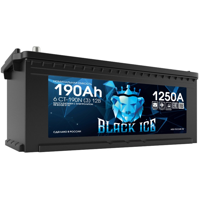 Аккумулятор BLACK ICE CLASSIC 6СТ-190.3 обратная полярность - BI19031