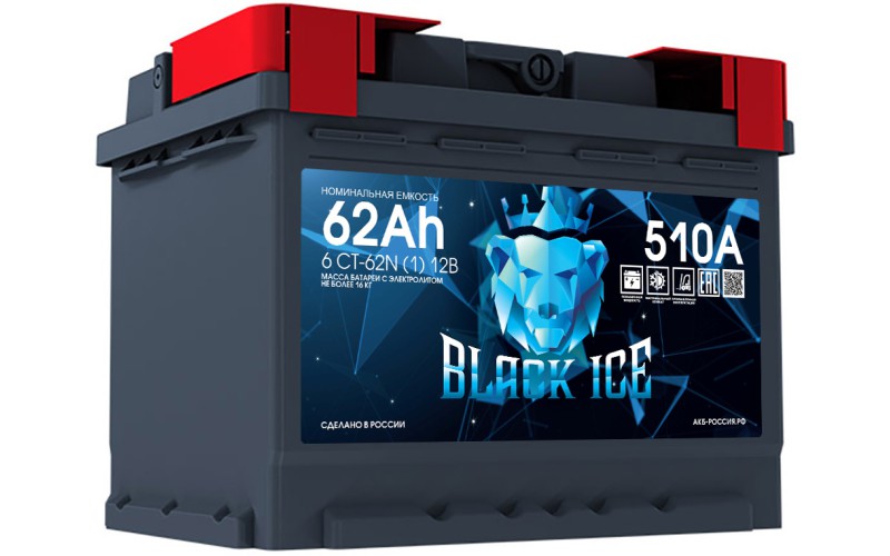 Аккумулятор BLACK ICE CLASSIC 6СТ-62.1 прямая полярность BI6211