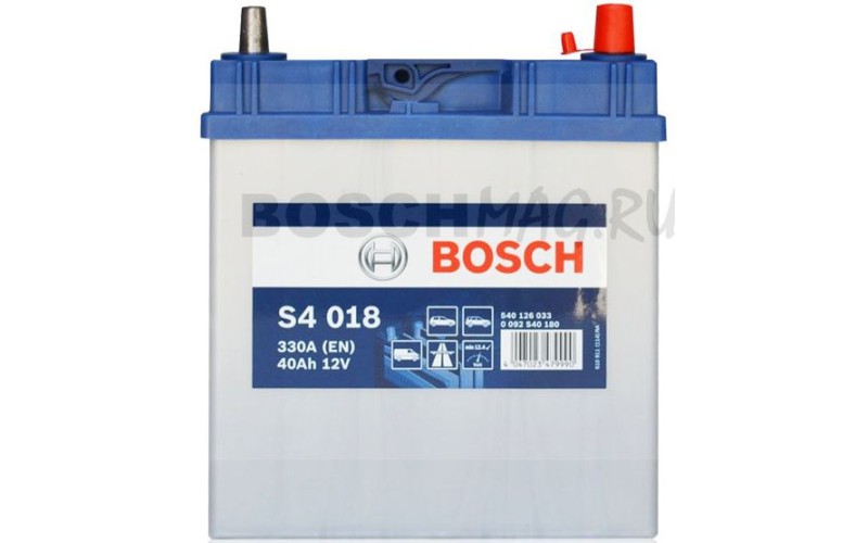 Автомобильный аккумулятор BOSCH S4 018   0092S40180  40 Ач (A/h)  обратная полярность  -  540126033