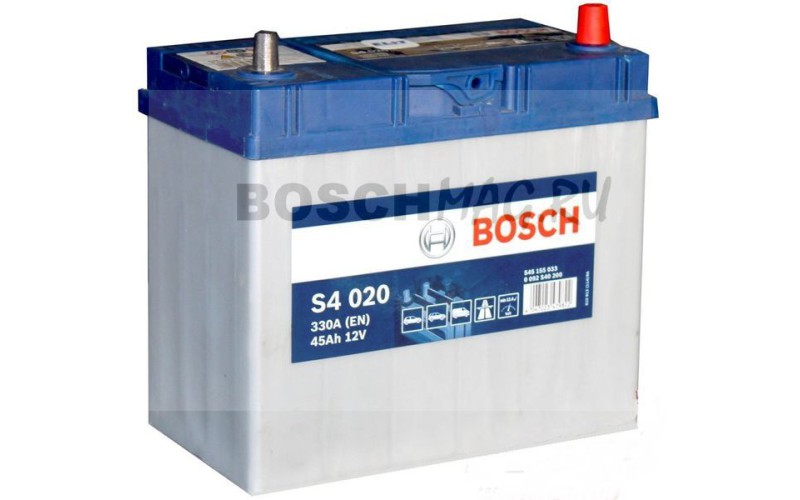 Автомобильный аккумулятор BOSCH S4 020   0092S40200  45 Ач (A/h)  обратная полярность  -  545155033