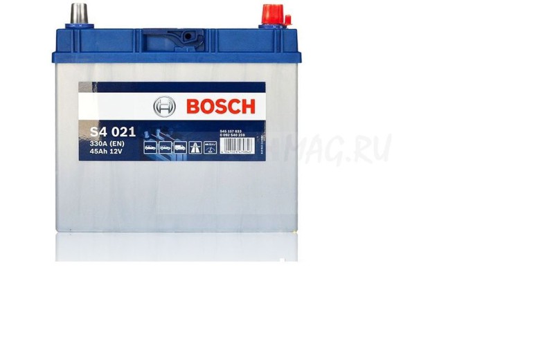 Автомобильный аккумулятор BOSCH S4 021   0092S40210  45 Ач (A/h)  обратная полярность  -  545156033