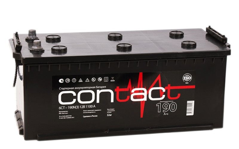 Автомобильный аккумулятор Contact 6СТ-190.3 190 Ач (A/h) обратная полярность - CT19031