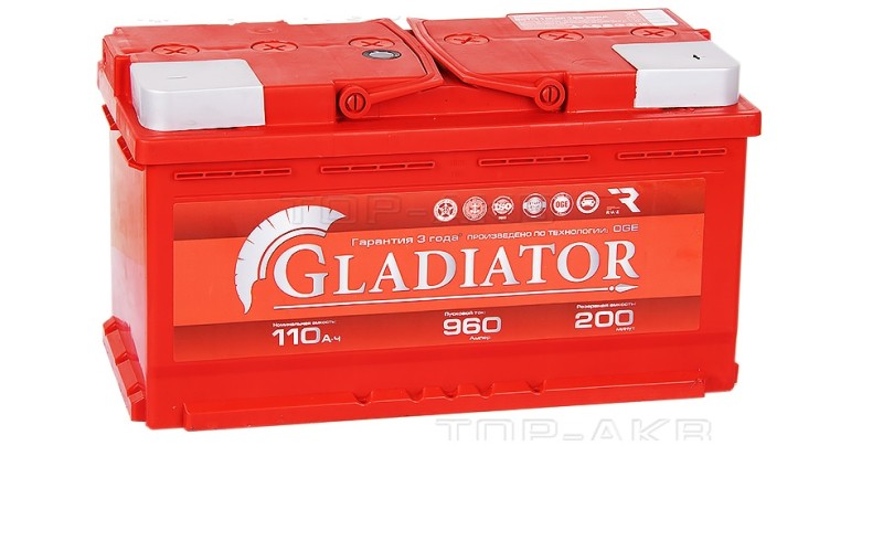 Аккумулятор GLADIATOR 6СТ-110.0 L обратная полярность - GL11001