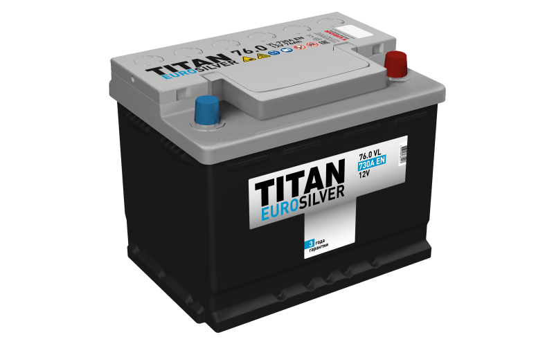 Автомобильный аккумулятор TITAN EUROSILVER 6CT-76.0 VL