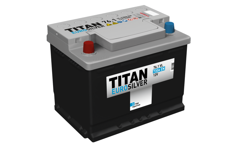 Автомобильный аккумулятор TITAN EUROSILVER 6CT-76.1 VL