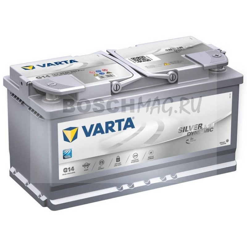 Автомобильный аккумулятор VARTA Silver Dynamic AGM  G14 95 Ач (A/h) обратная полярность - 595901085